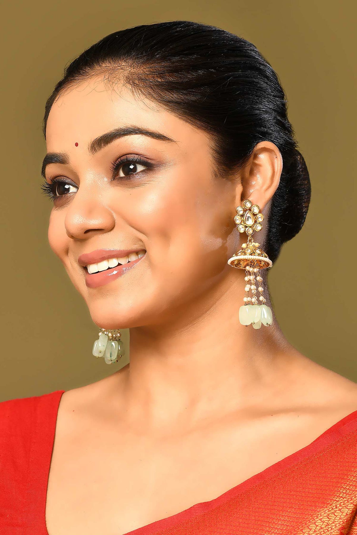 Kundan Embellished Jhumkas 