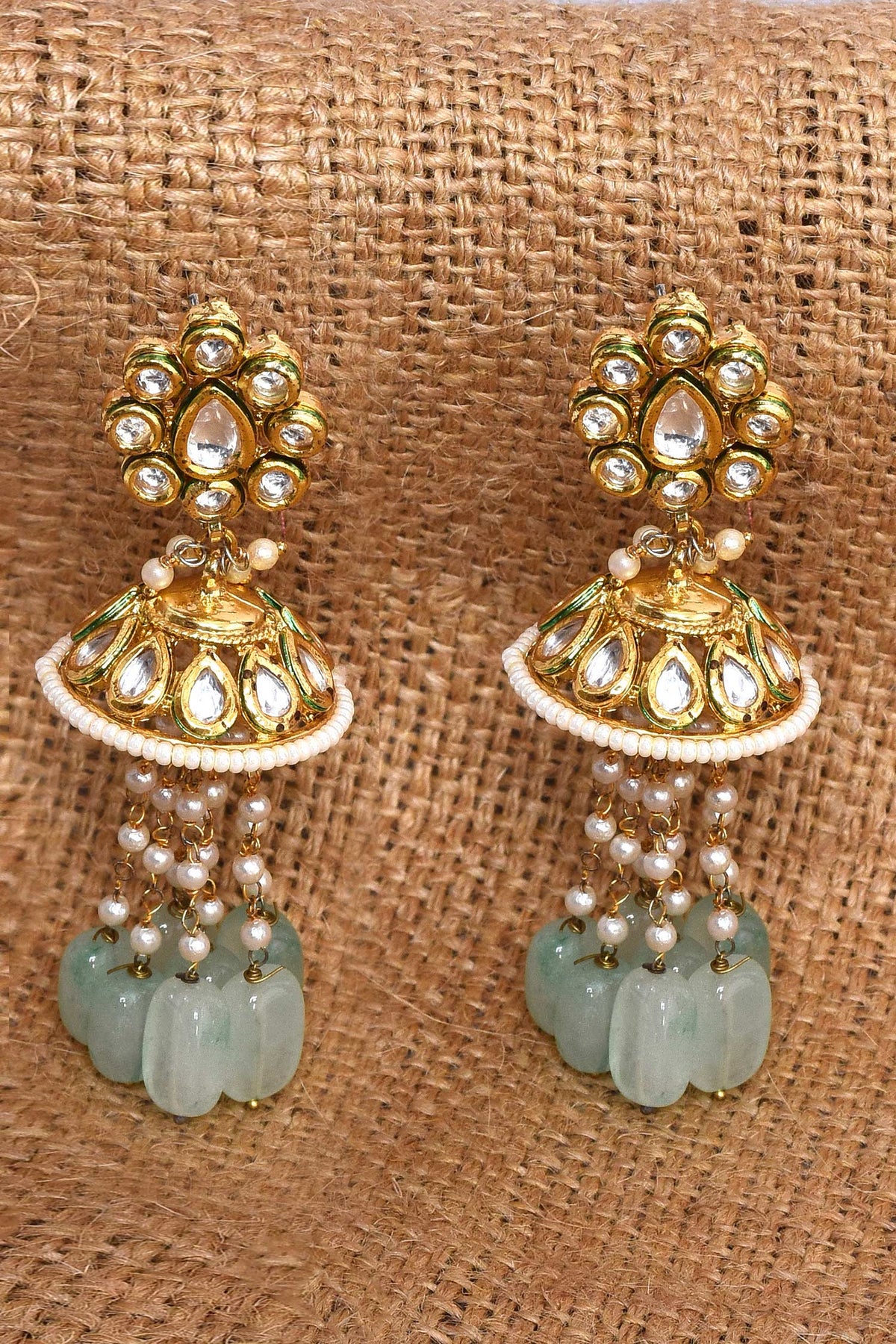 Kundan Embellished Jhumkas 