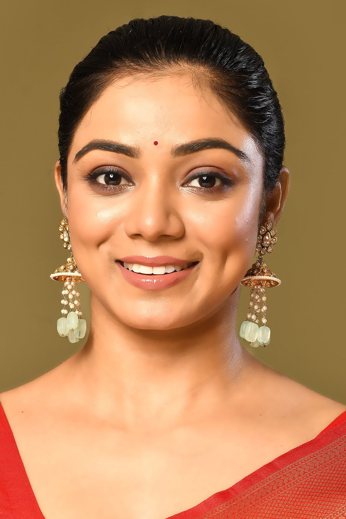 Kundan Embellished Jhumkas 