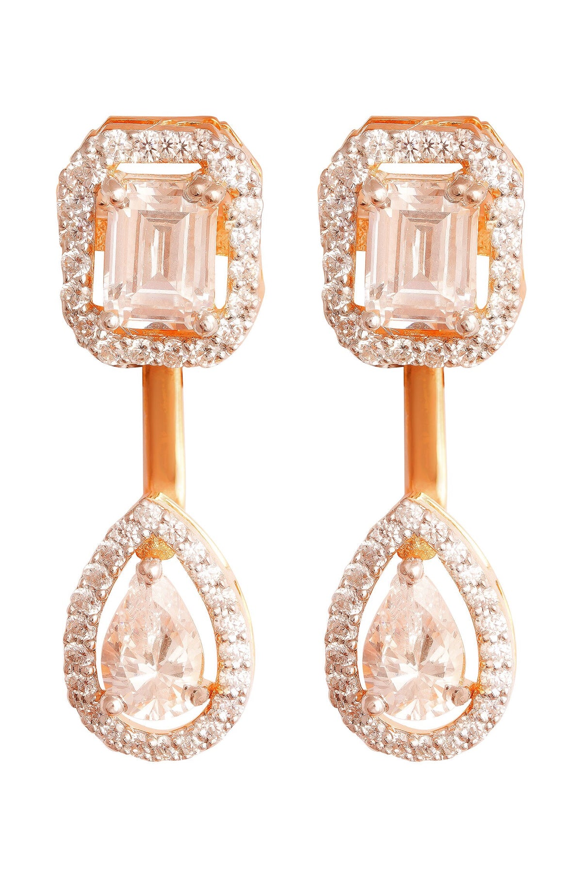 Emerald Halo Solitaire Stone Studs 