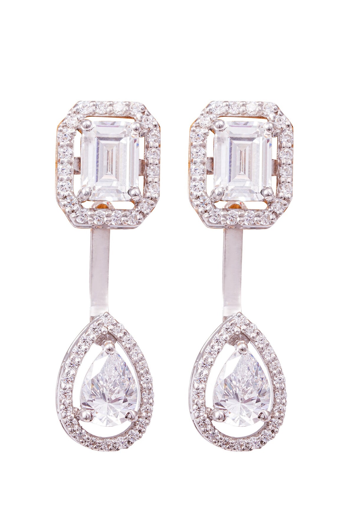 Emerald Halo Stone Studs 