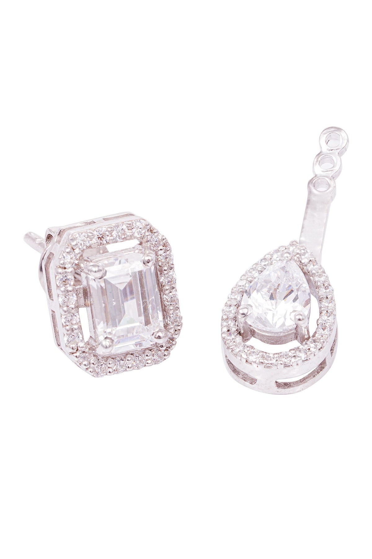 Emerald Halo Stone Studs 