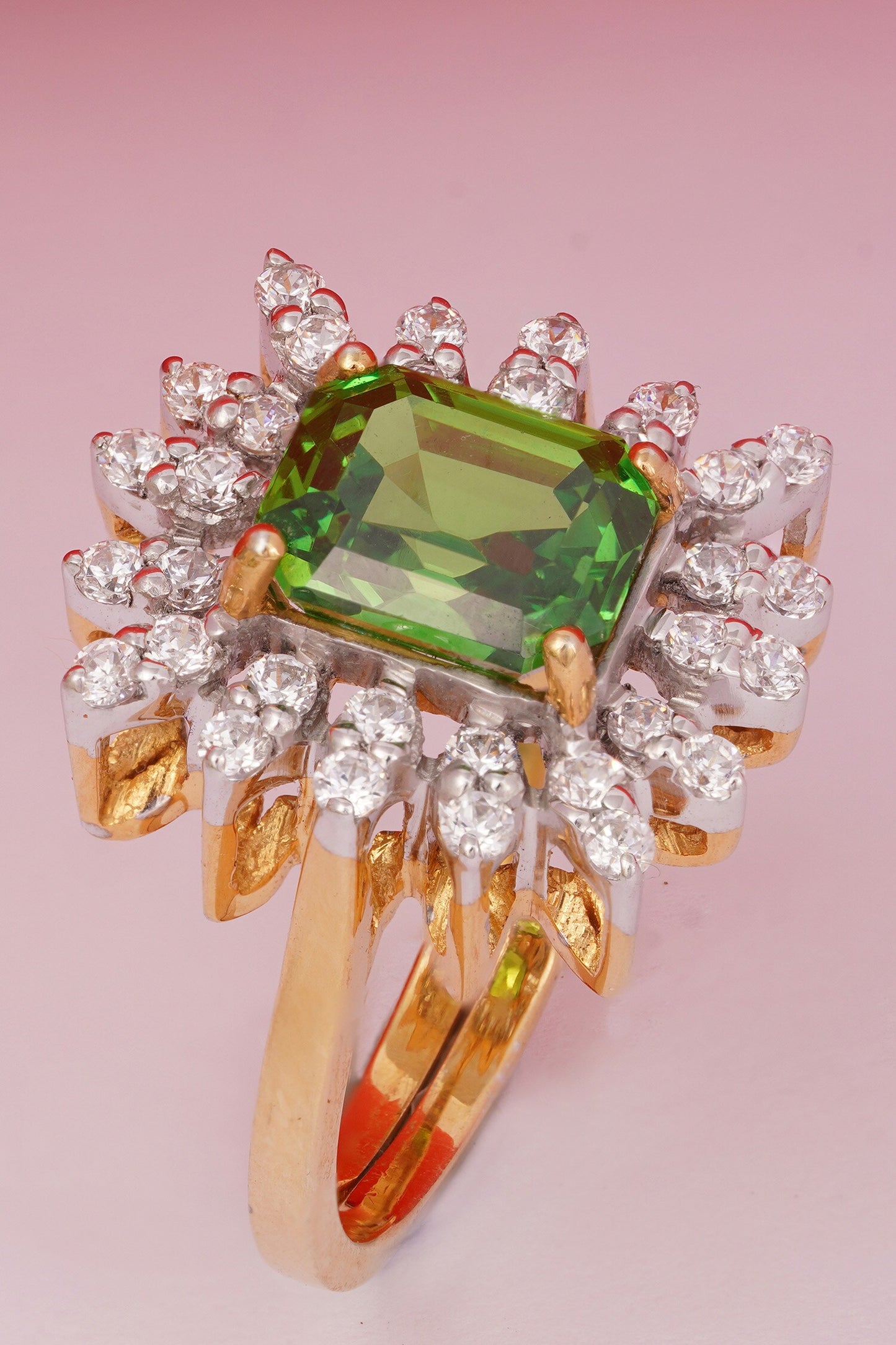 Green Stone Cubic Zirconia Ring 