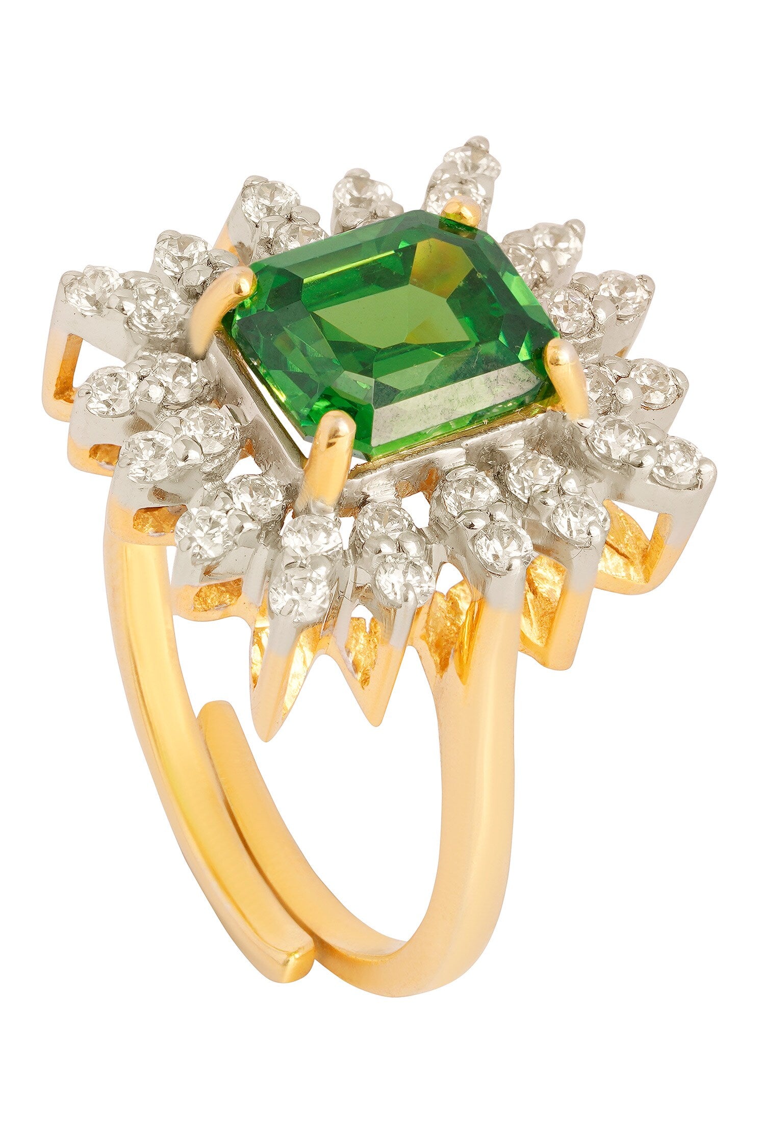 Green Stone Cubic Zirconia Ring 
