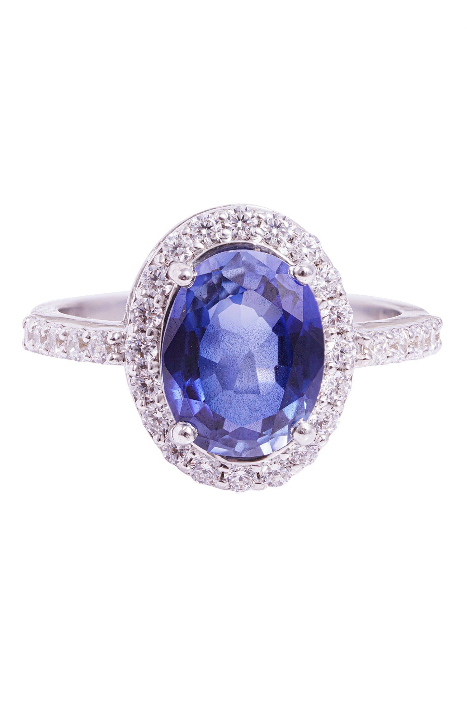 Cubic Zirconia & Blue Stone Ring 