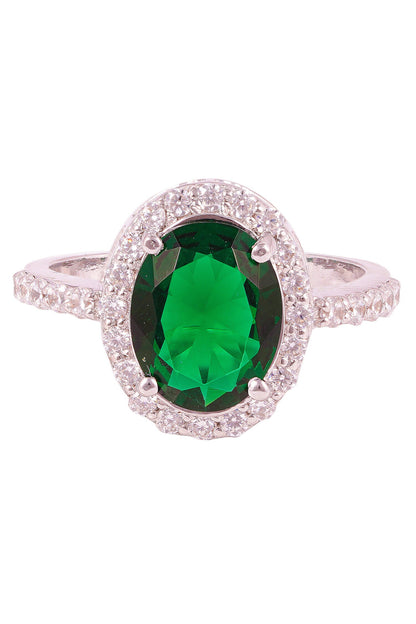 Green Stone Cubic Zirconia Ring 