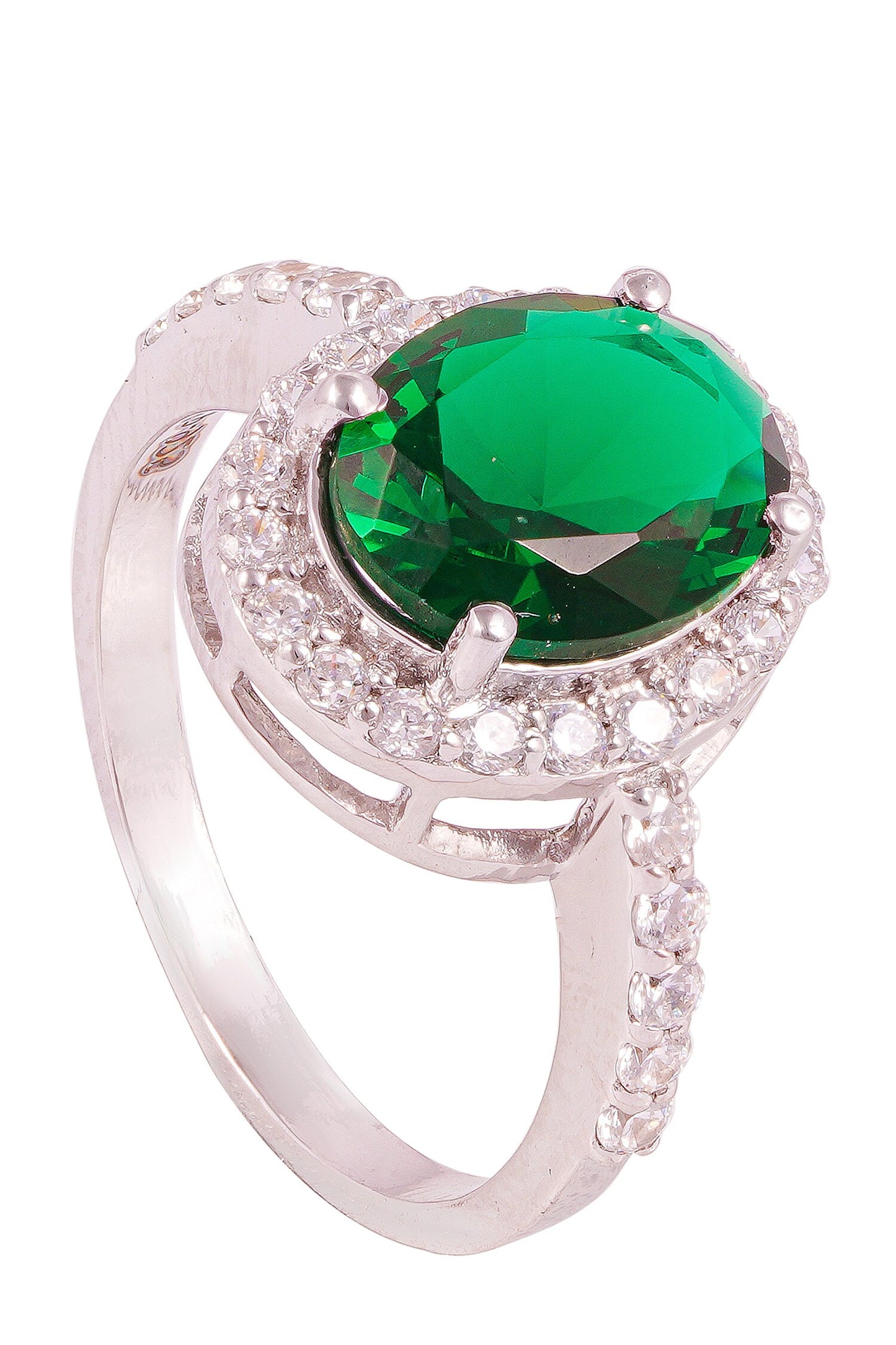 Green Stone Cubic Zirconia Ring 
