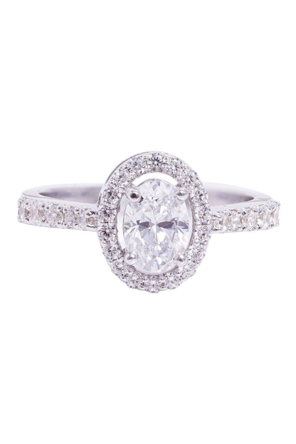 Cubic Zirconia Halo Ring 