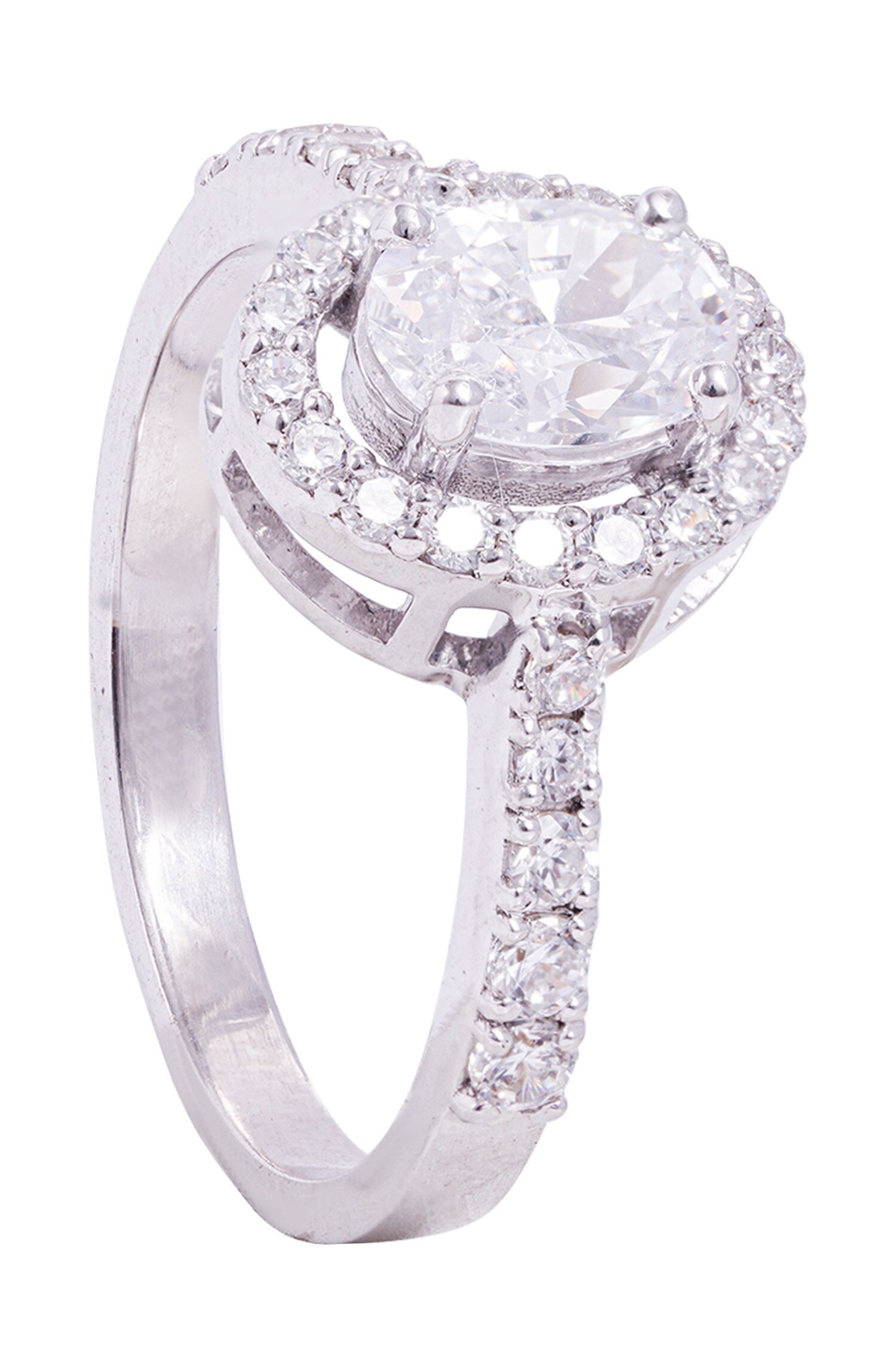 Cubic Zirconia Halo Ring 