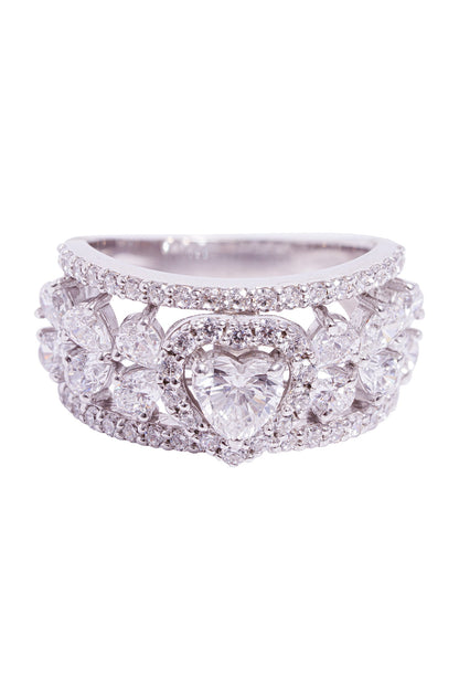 Heart Solitaire Marquise Stone Ring 