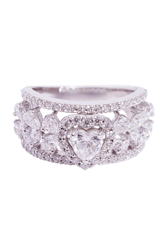 Heart Solitaire Marquise Stone Ring 
