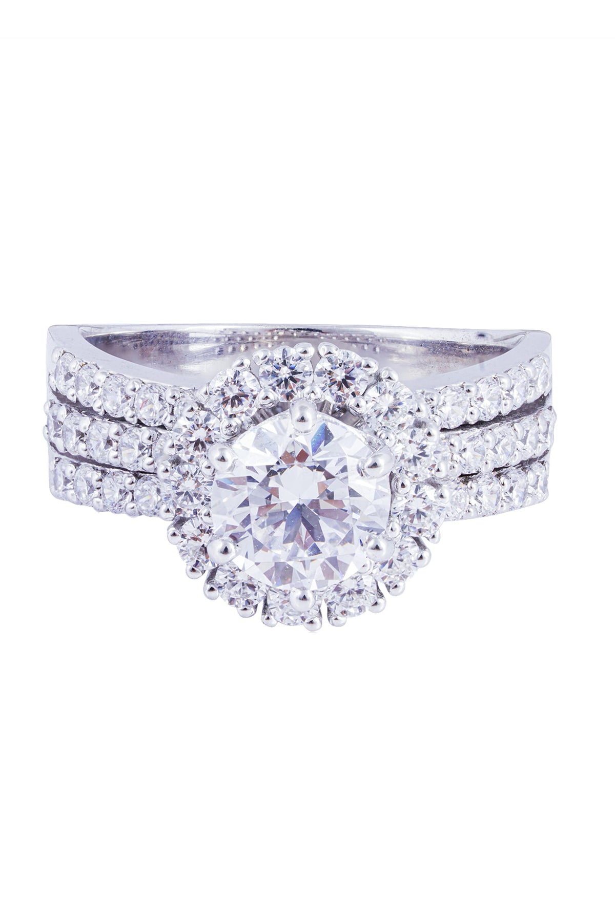 Circular Solitaire Stone Embellished Ring 