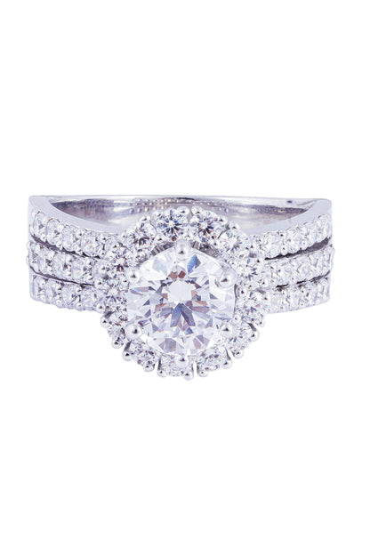 Circular Solitaire Stone Embellished Ring 