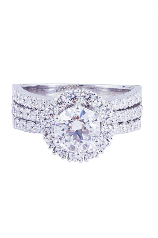 Circular Solitaire Stone Embellished Ring 