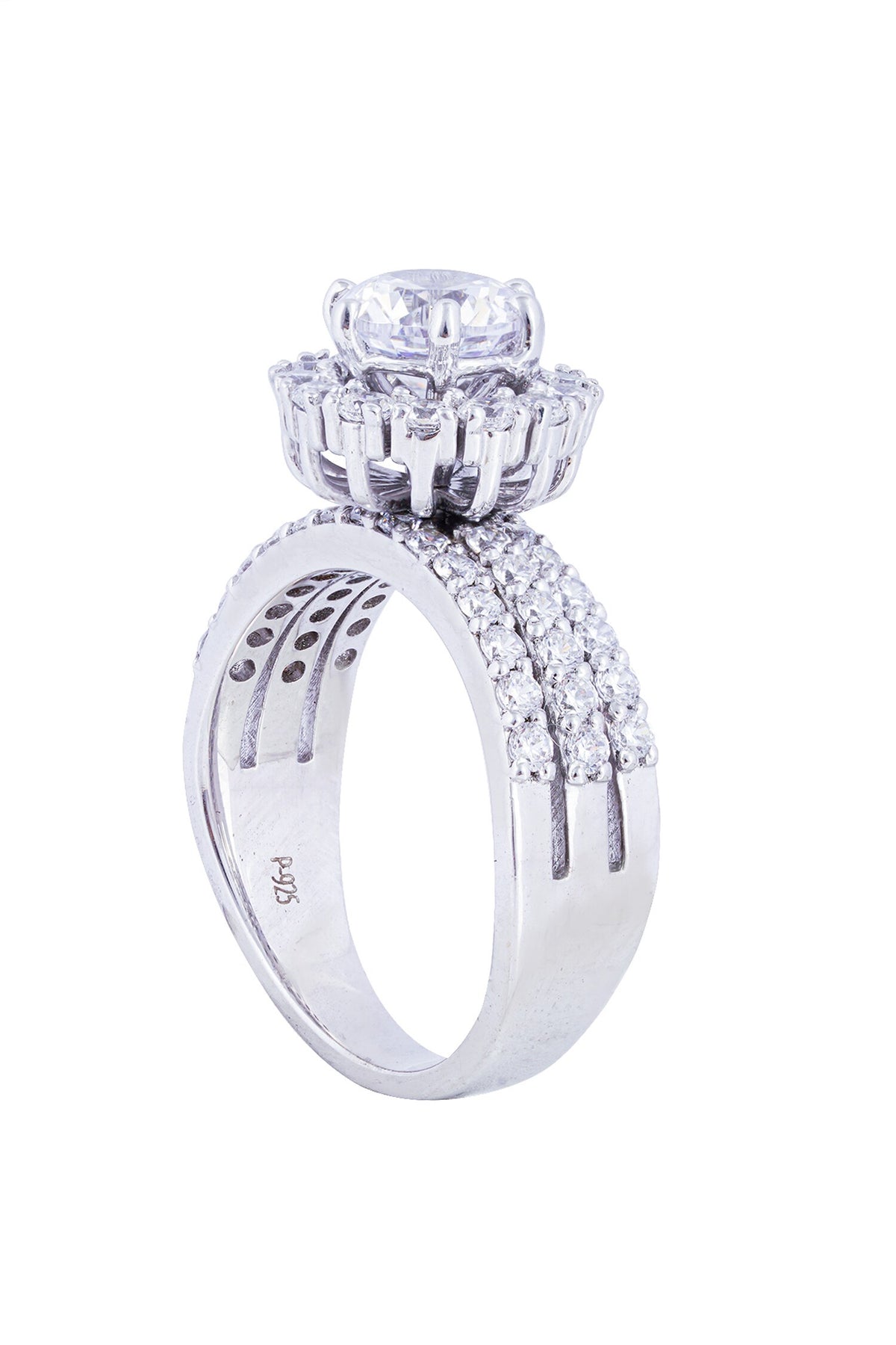 Circular Solitaire Stone Embellished Ring 