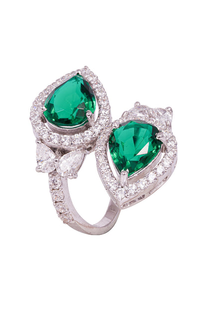 Double Stone Embellished Ring 