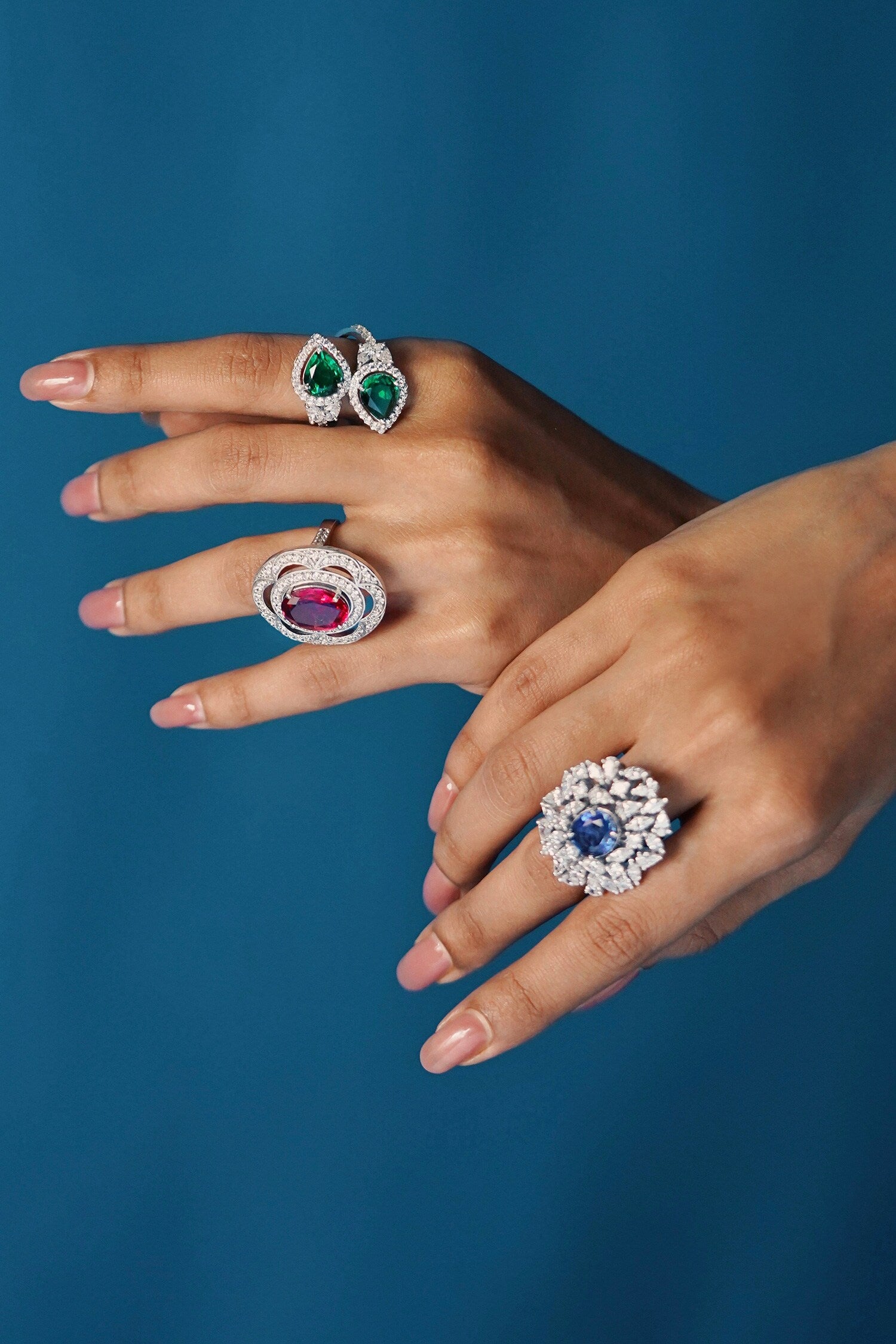 Double Stone Embellished Ring 