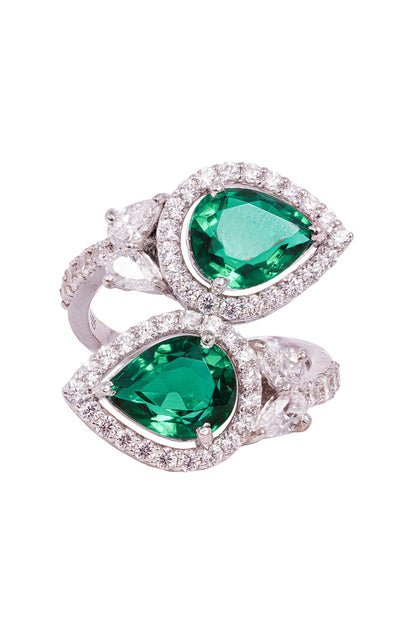 Double Stone Embellished Ring 