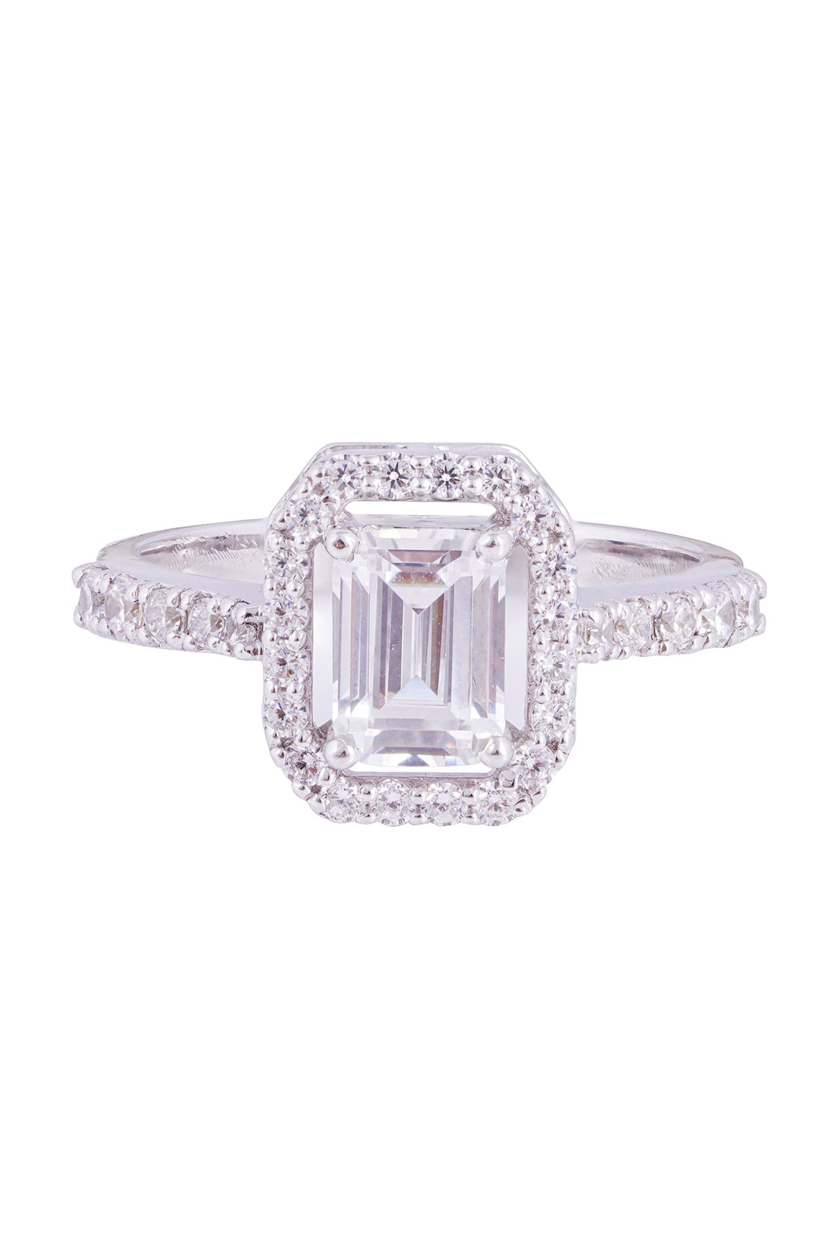 Emerald Cut Halo Ring 