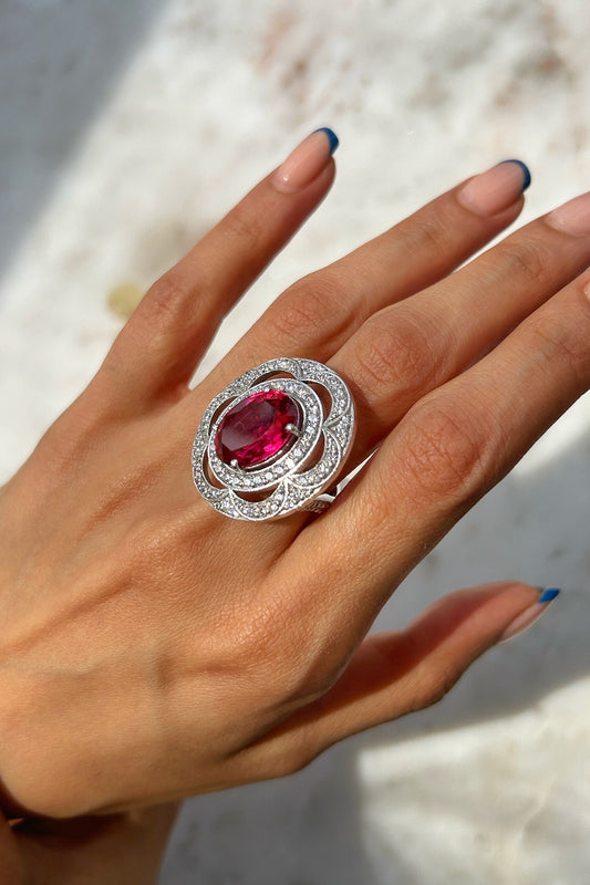 Geometric & Scalloped Embellished Ring 