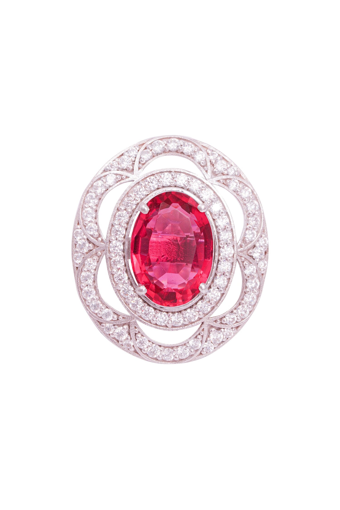 Geometric & Scalloped Embellished Ring 
