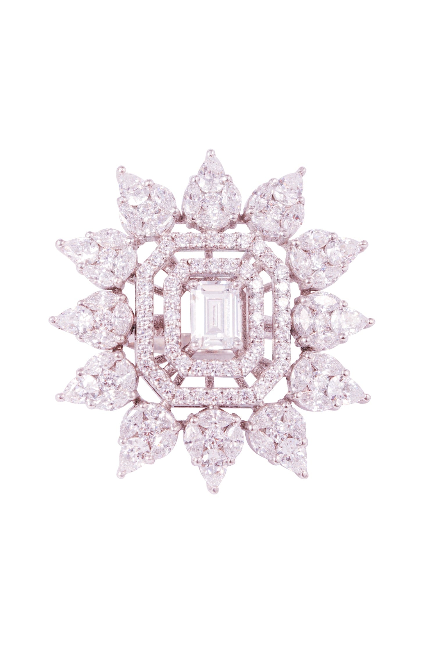 Octagon Shaped Embellished Ring 