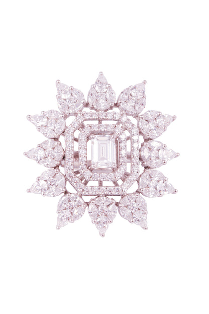 Octagon Shaped Embellished Ring 