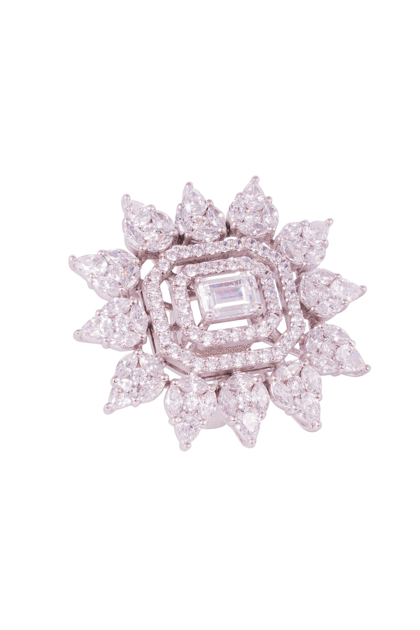 Octagon Shaped Embellished Ring 