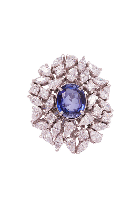 Blooming Disc Floret Embellished Ring 
