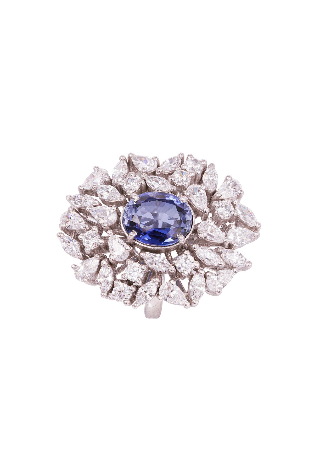Blooming Disc Floret Embellished Ring 
