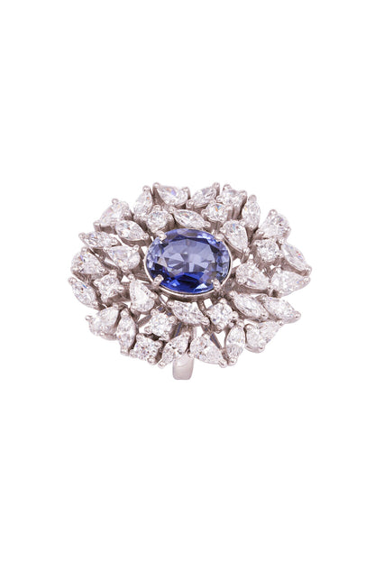 Blooming Disc Floret Embellished Ring 