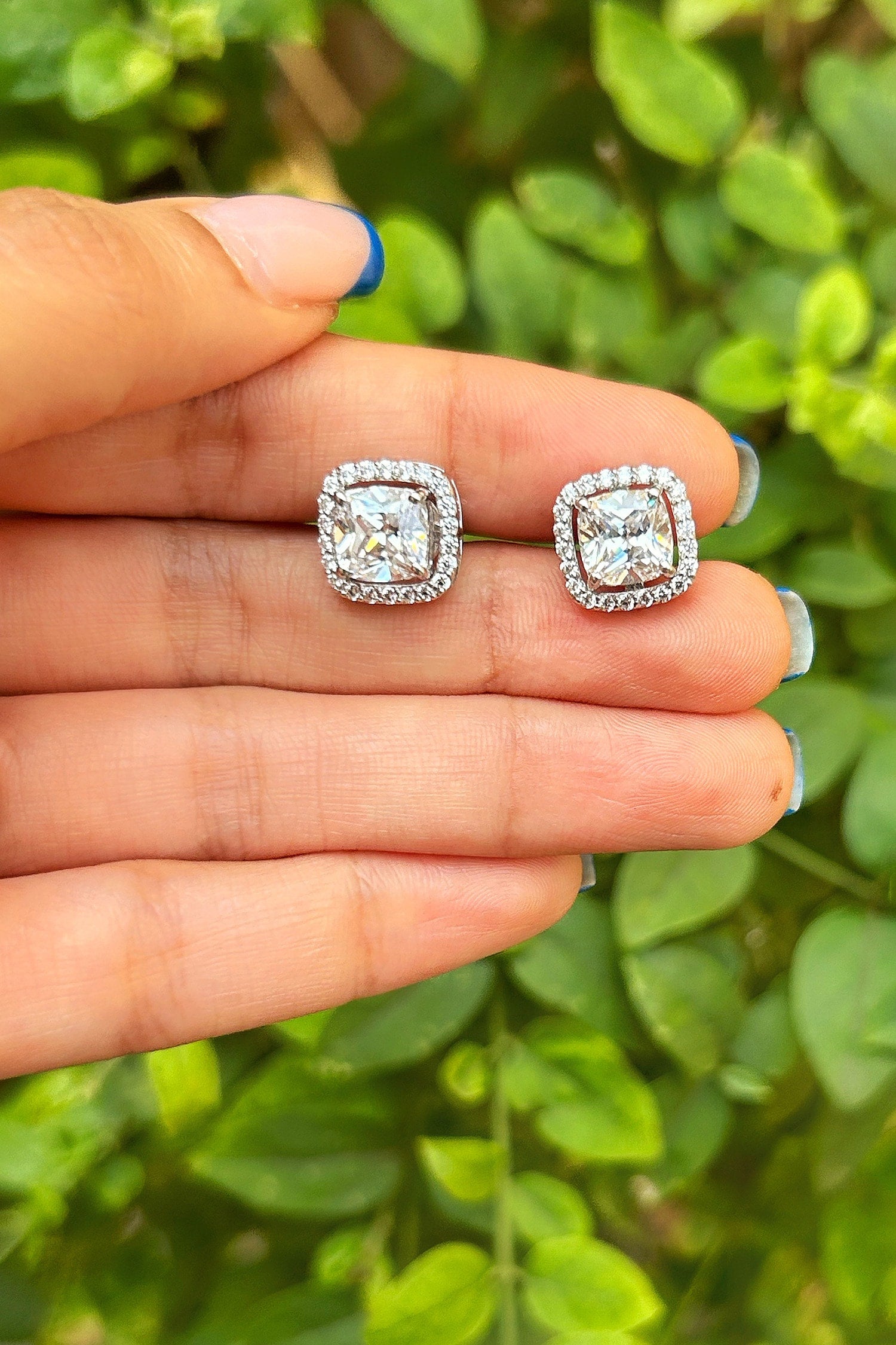 Square Shaped Stud Earrings 