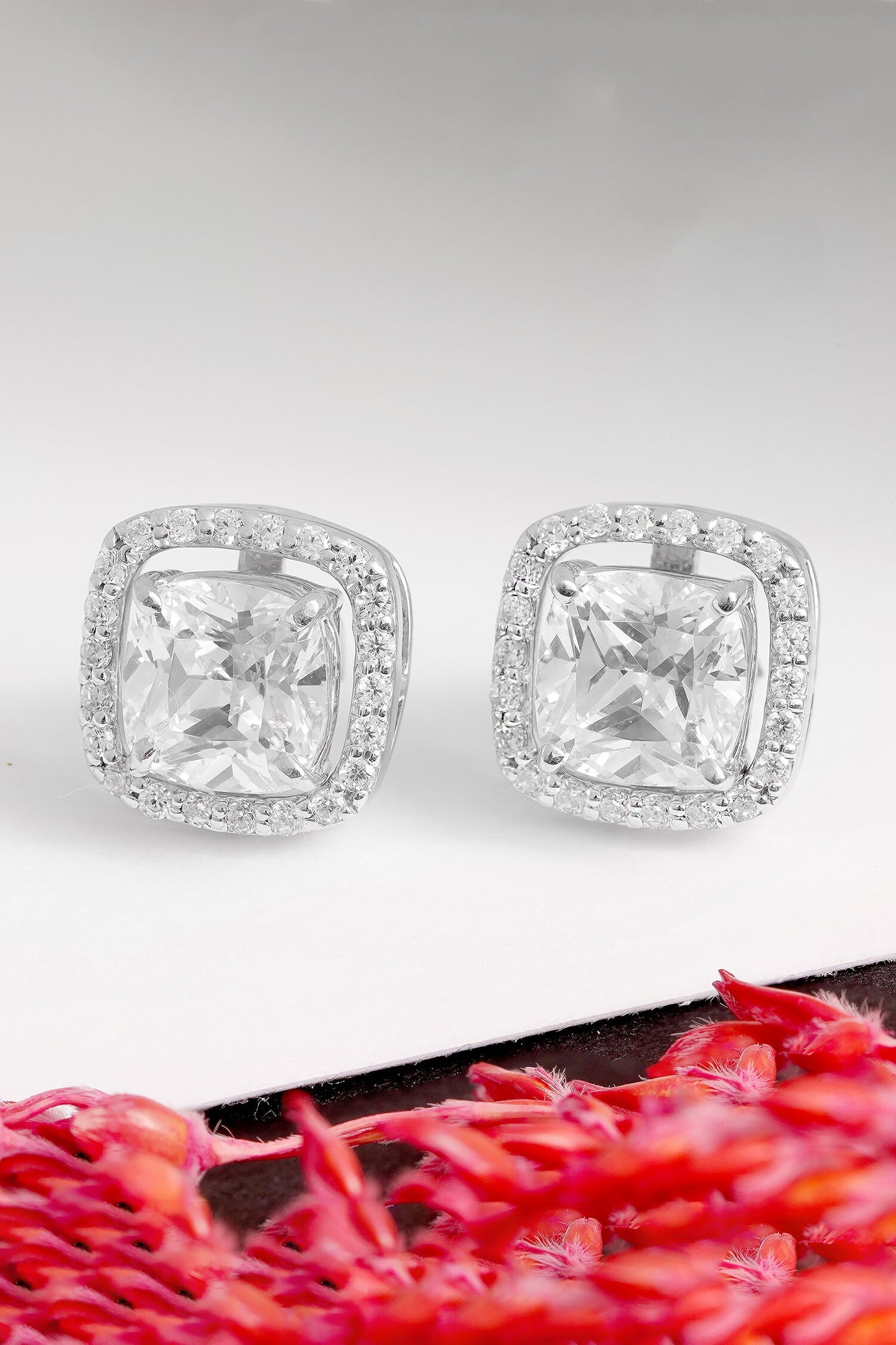 Square Shaped Stud Earrings 