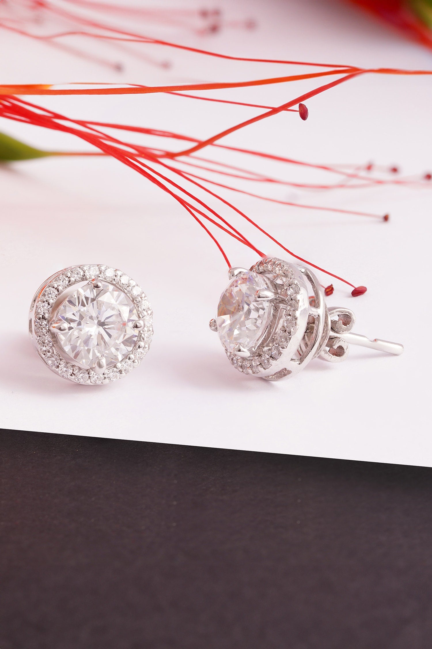 Embellished Circular Stud Earrings 