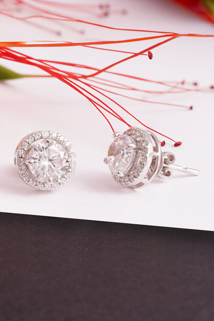 Embellished Circular Stud Earrings 