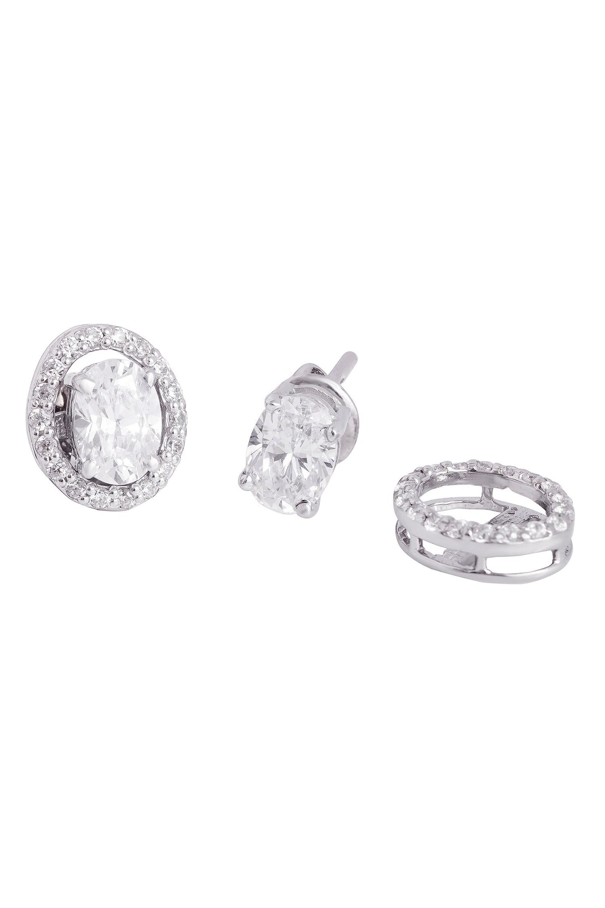 Oblong Shaped Stud Earrings 