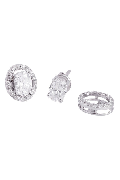 Oblong Shaped Stud Earrings 
