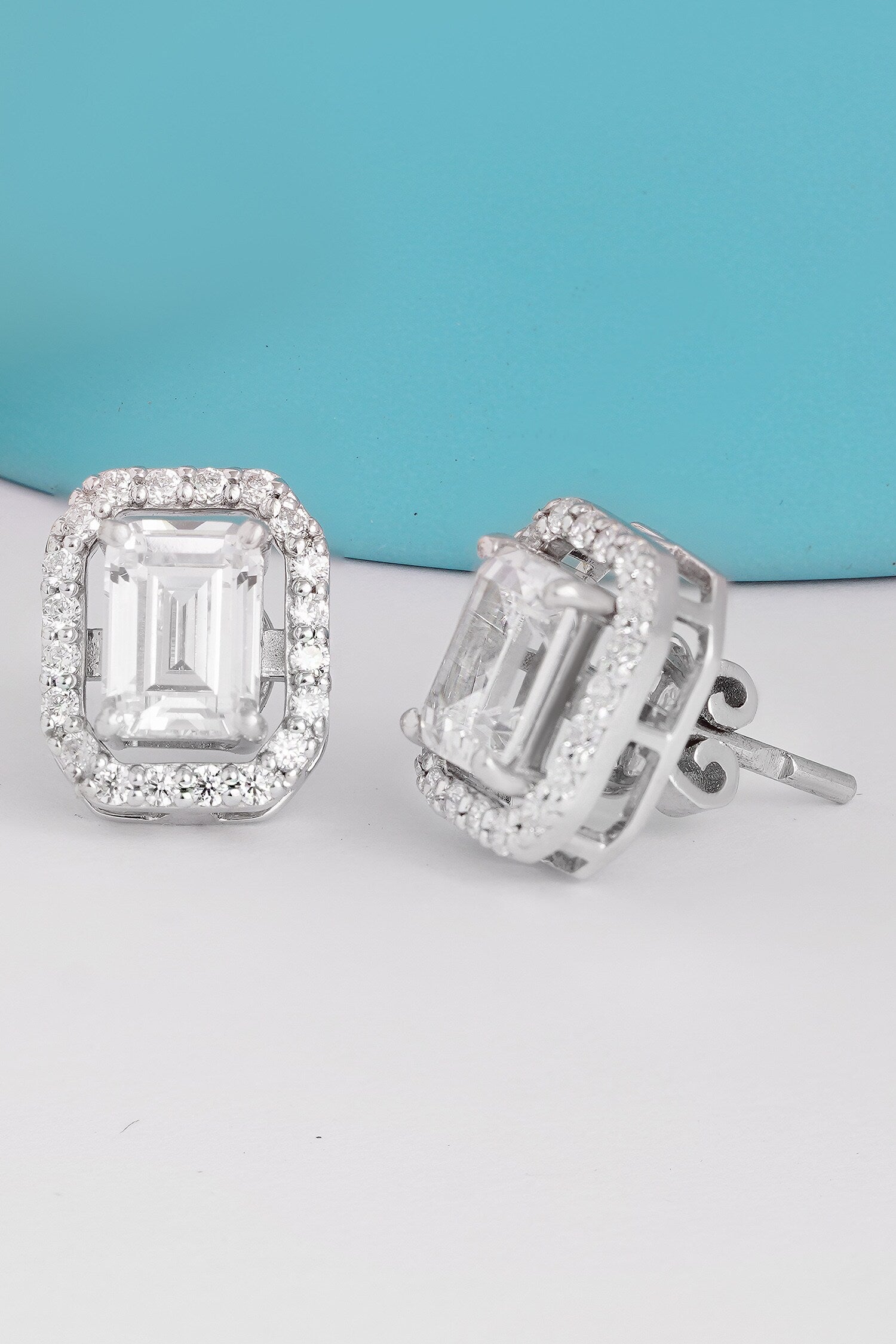 Octagon Shaped Stud Earrings 