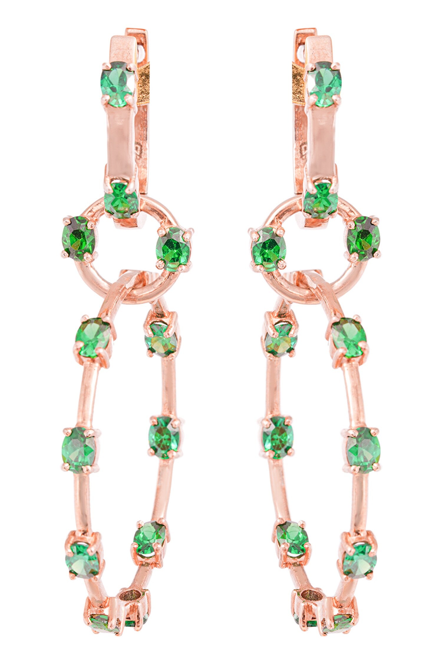 Layered Embellished Hoop Earrings 