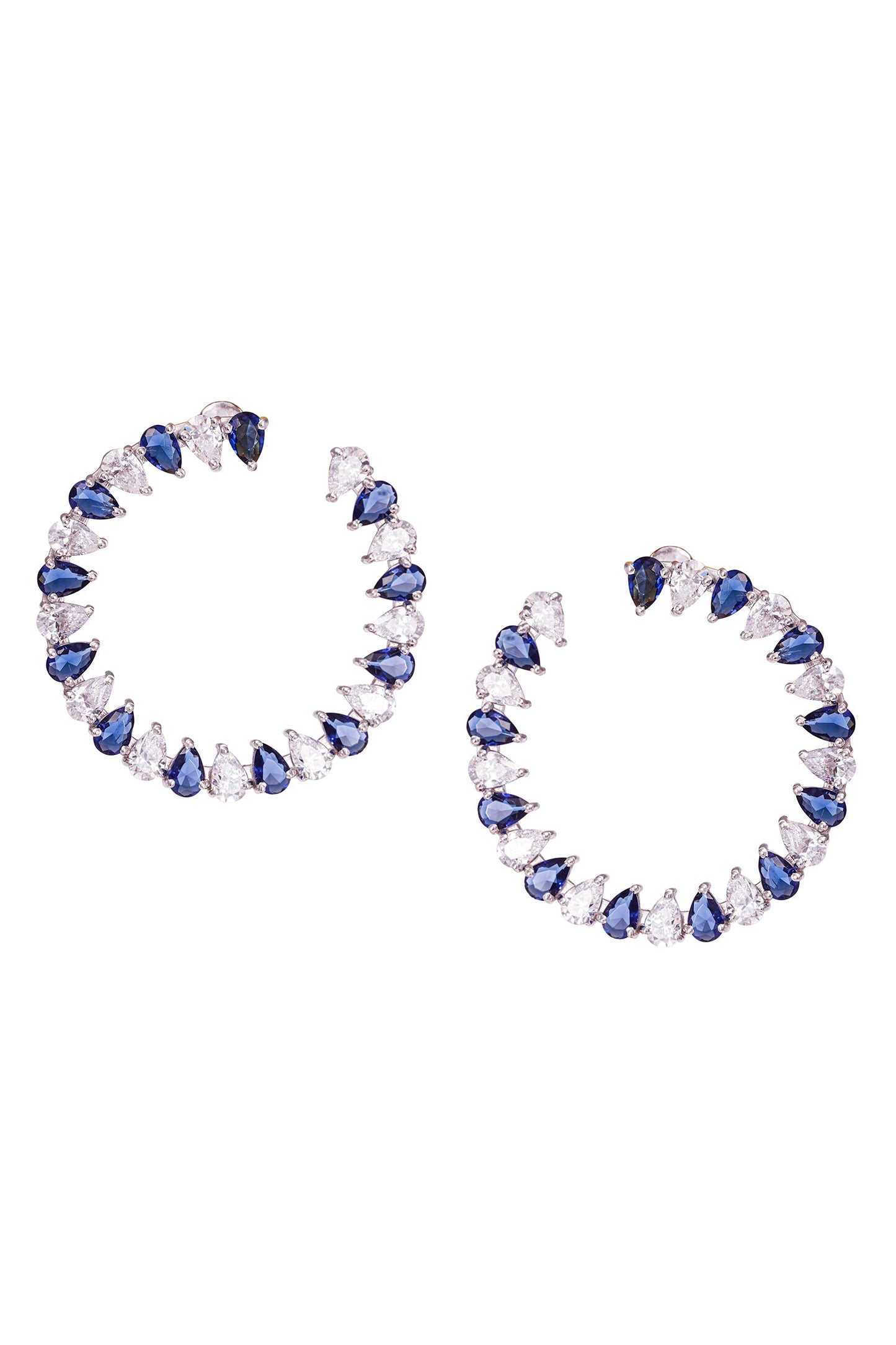 Stone Embellished Hoop Earrings 