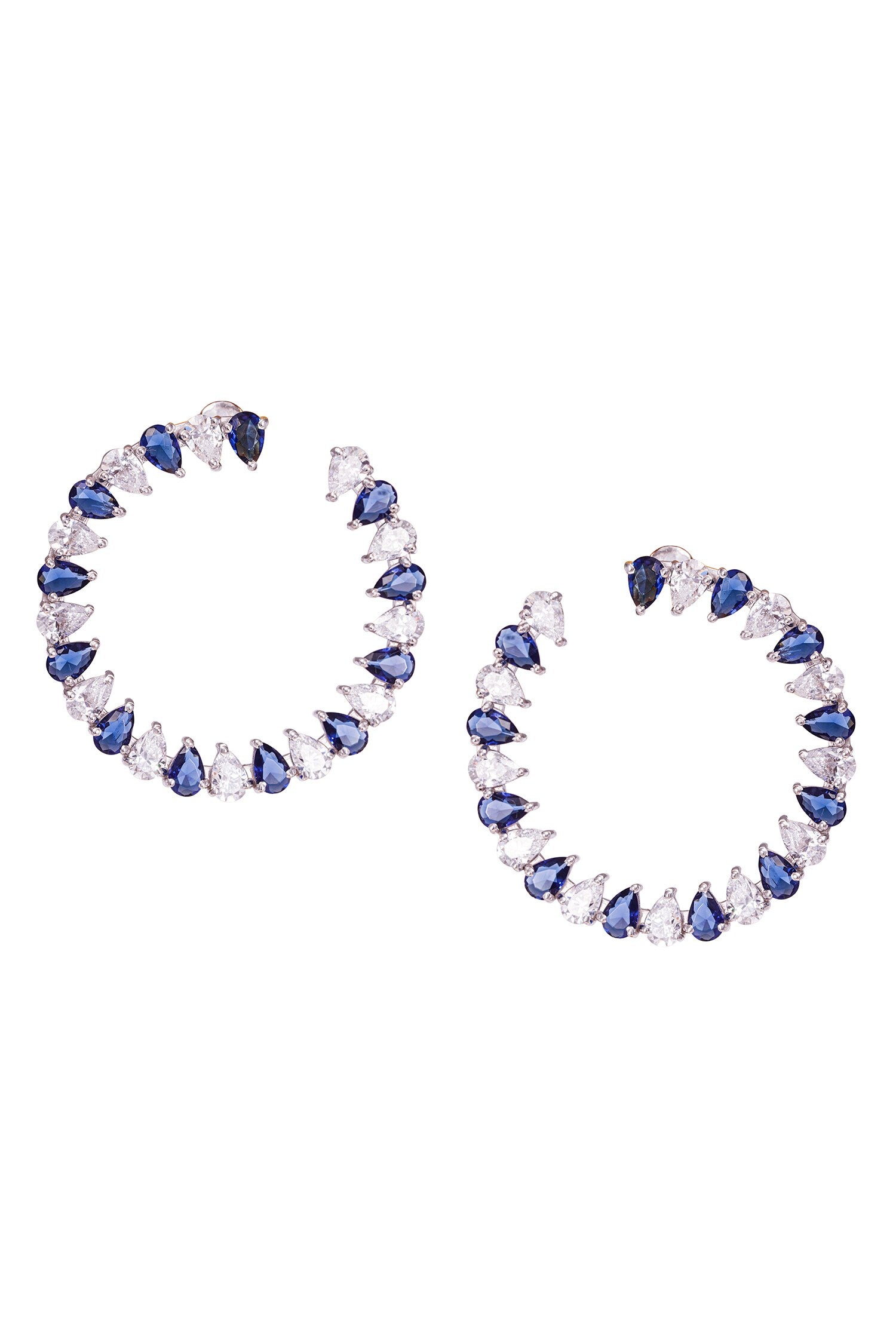 Stone Embellished Hoop Earrings 