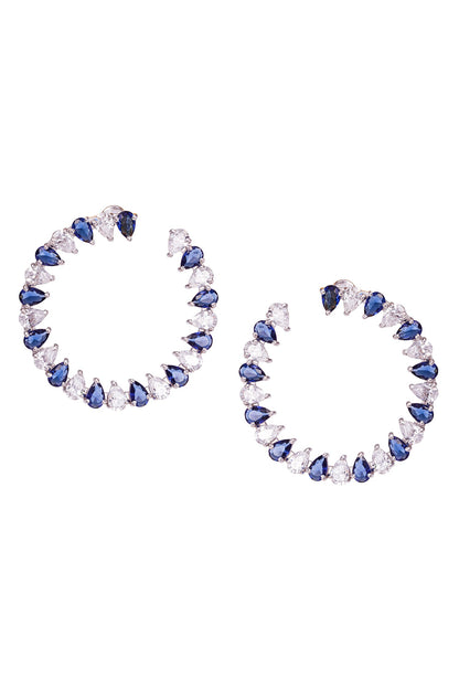 Stone Embellished Hoop Earrings 