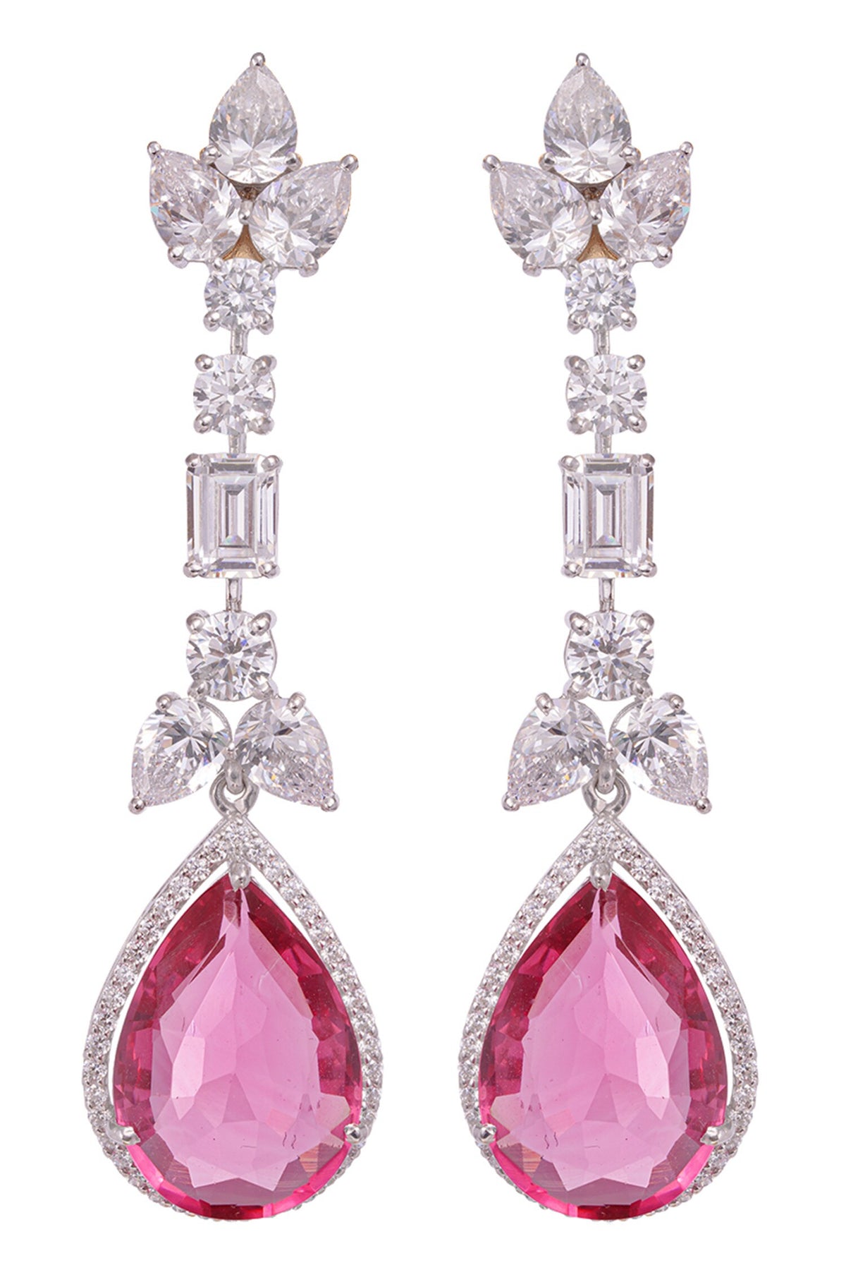 Tear Drop Embellished Dangler Earrings 
