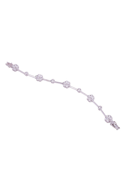 Floral Cubic Zirconia Encrusted Bracelet 