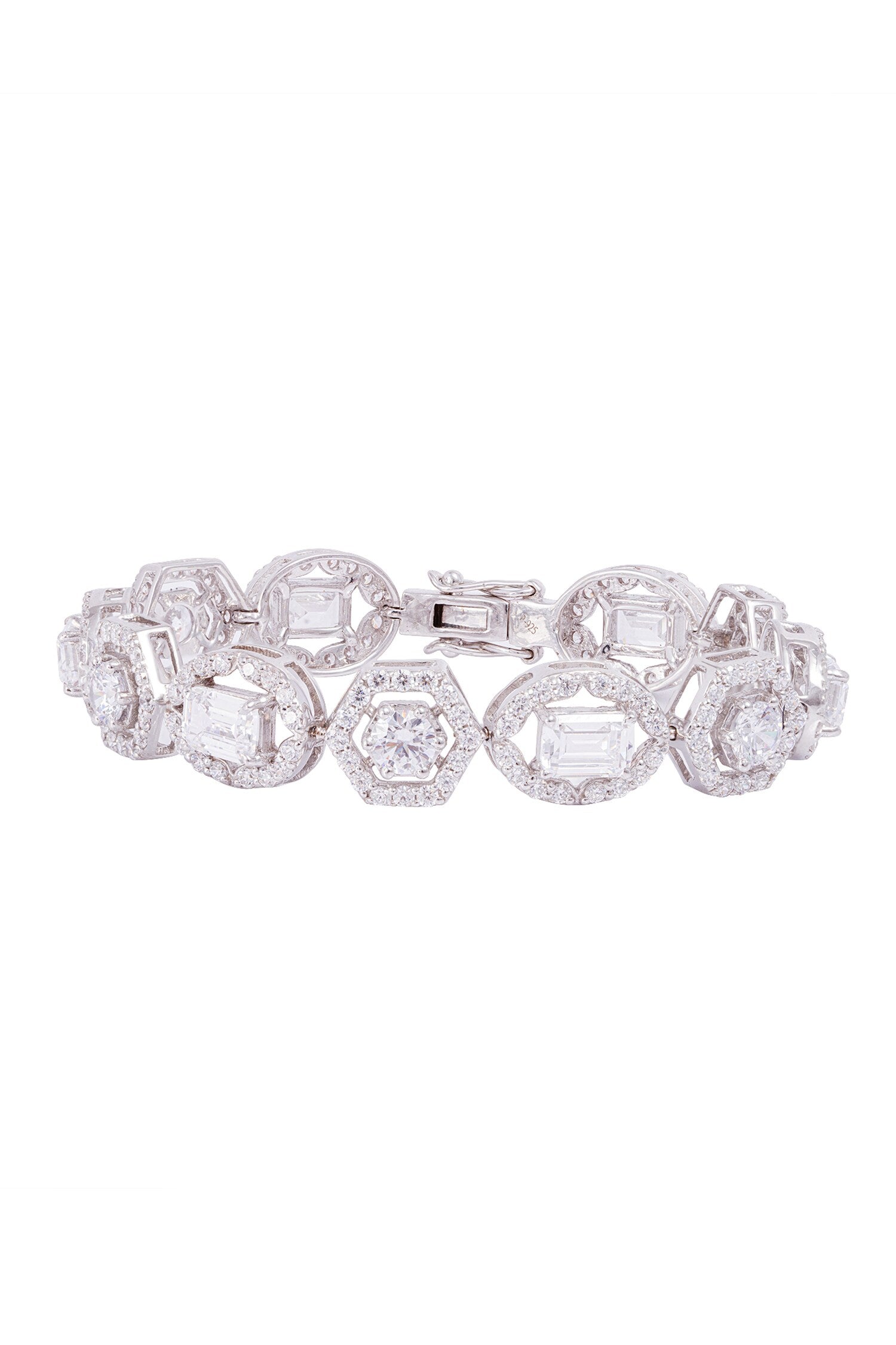 Cubic Zirconia Encrusted Silver Bracelet 