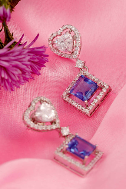 Heart Stone Drop Earrings 