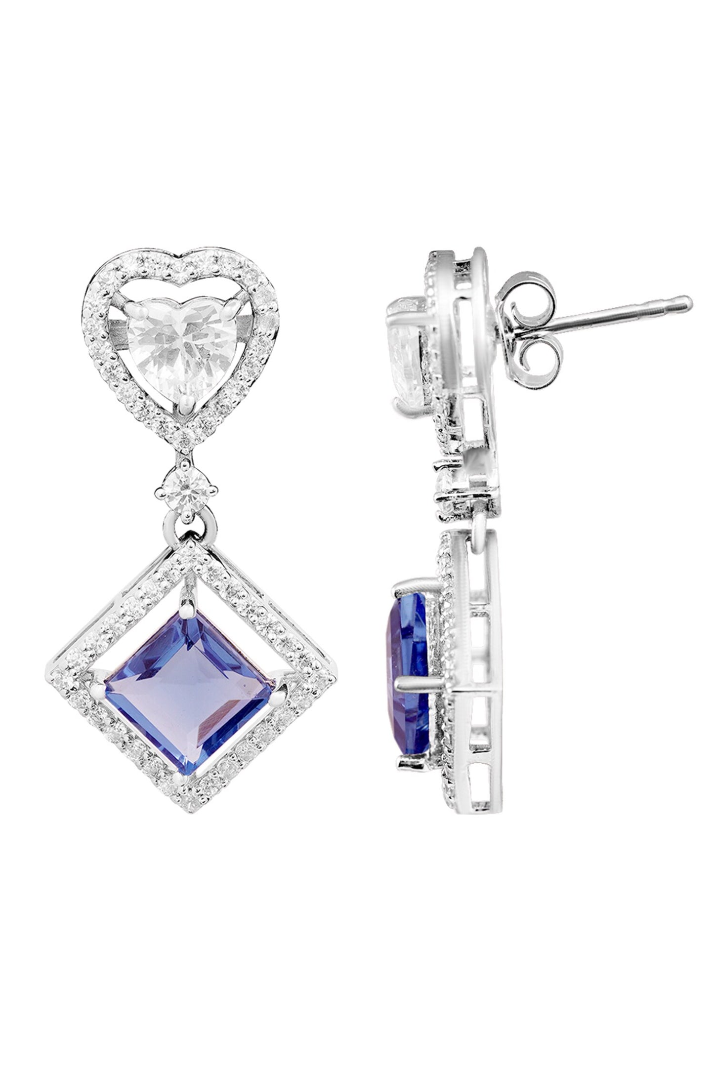 Heart Stone Drop Earrings 