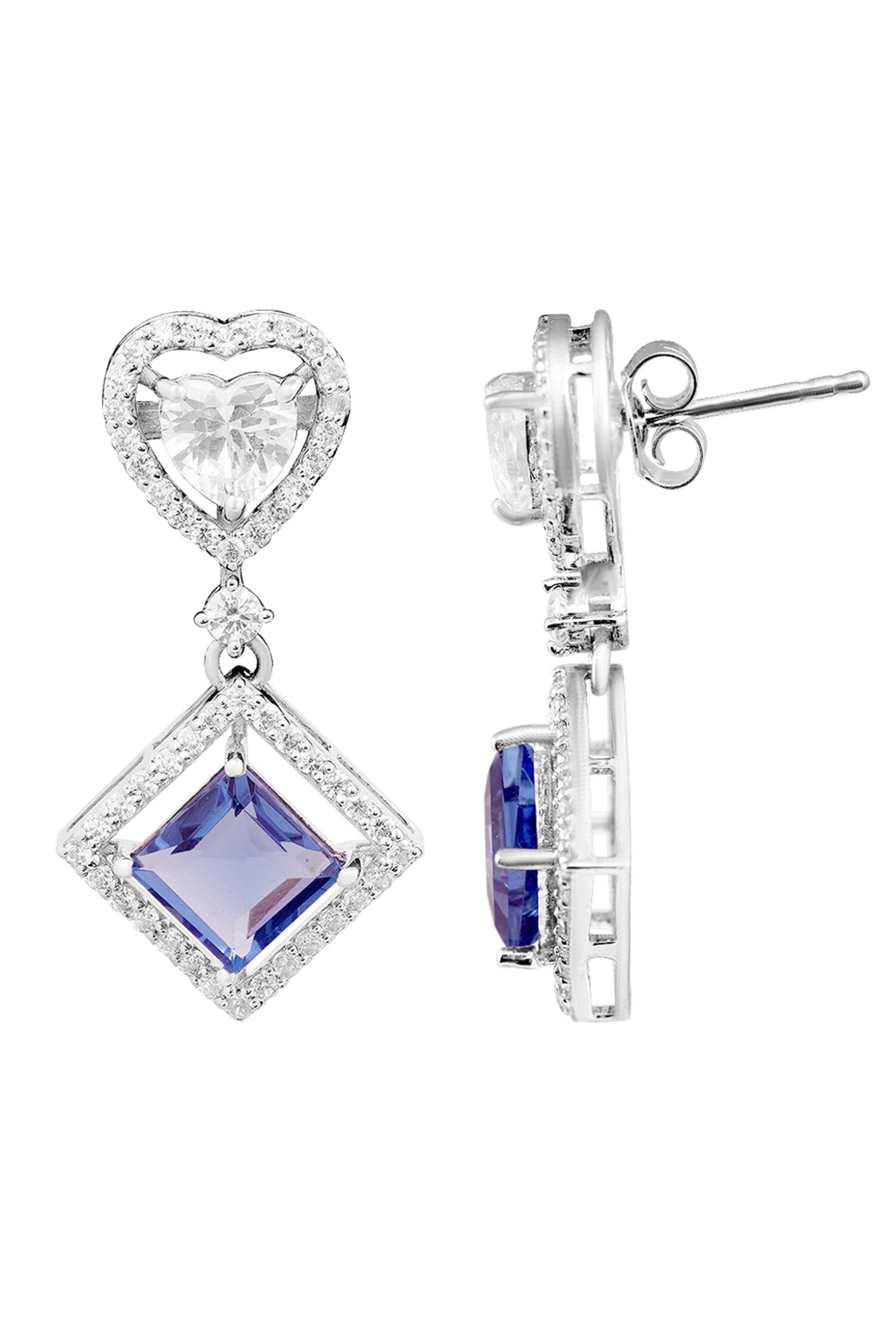 Heart Stone Drop Earrings 