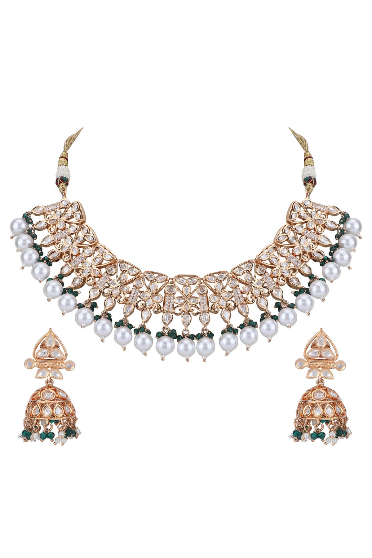 Kundan Embellished Necklace Set 