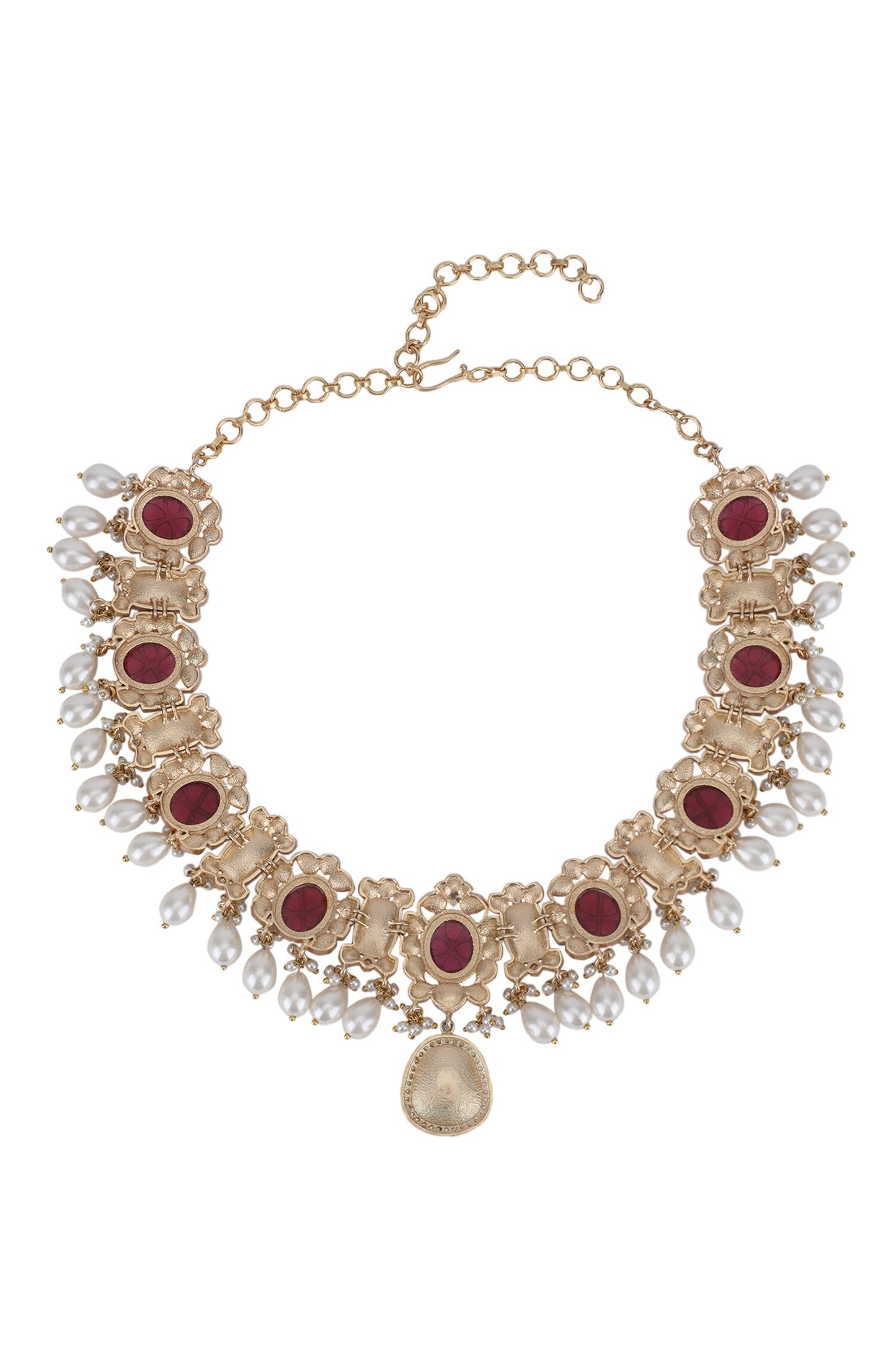 Stone Embellished Pendant Necklace Set 